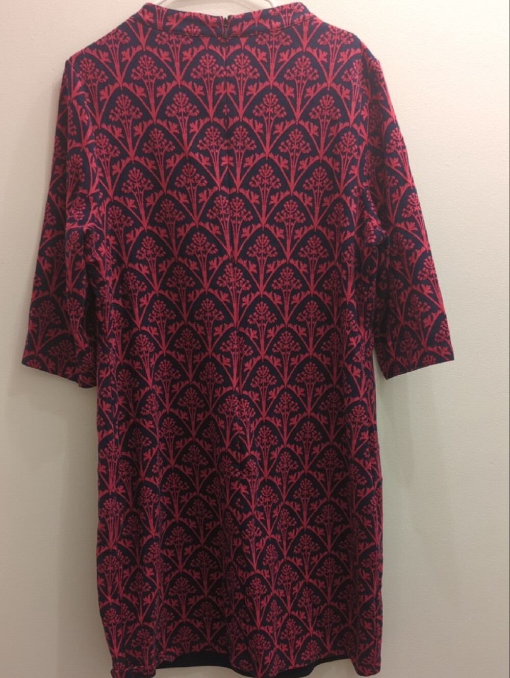 Boden Navy and Pink Floral-Print Midi Shift Dress, Women's US 18L - Picture 6 of 7
